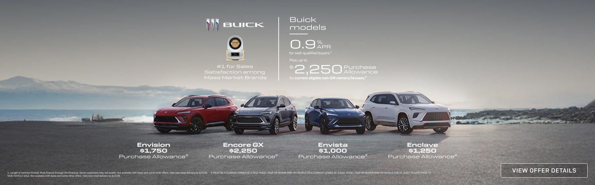 0.9% APR 
FOR WELL-QUALIFIED BUYERS.1

Plus, up to $2,250 PURCHASE ALLOWANCE for current eligible...